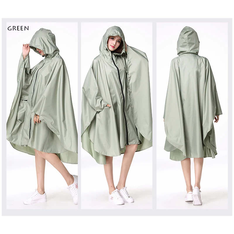 Freesmily women\'s fashion raincoat waterproof poncho Cape raincoat lightweight portable travel hiking trial