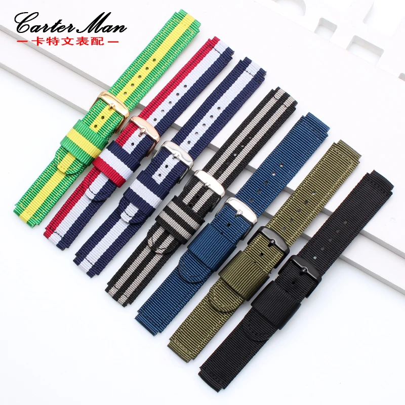 nylon watch bands Huawei B2 B3 smart watch bracelet watchband nylon strap black brown 15mm 16mm