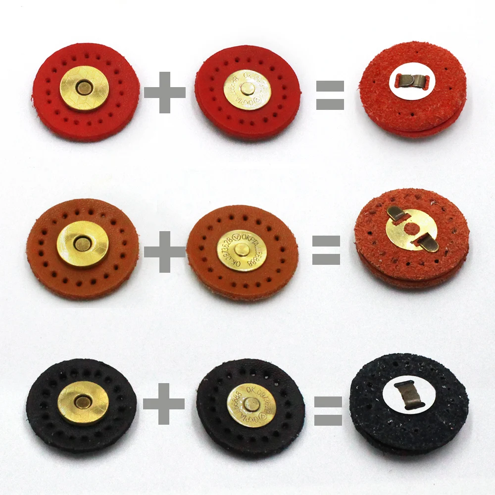 5pcs/set Round Genuine Leather Magnetic Snap Buckle Bag Fastener Bag Replacement Sewing Accessories DIY Leather Snap Buttons