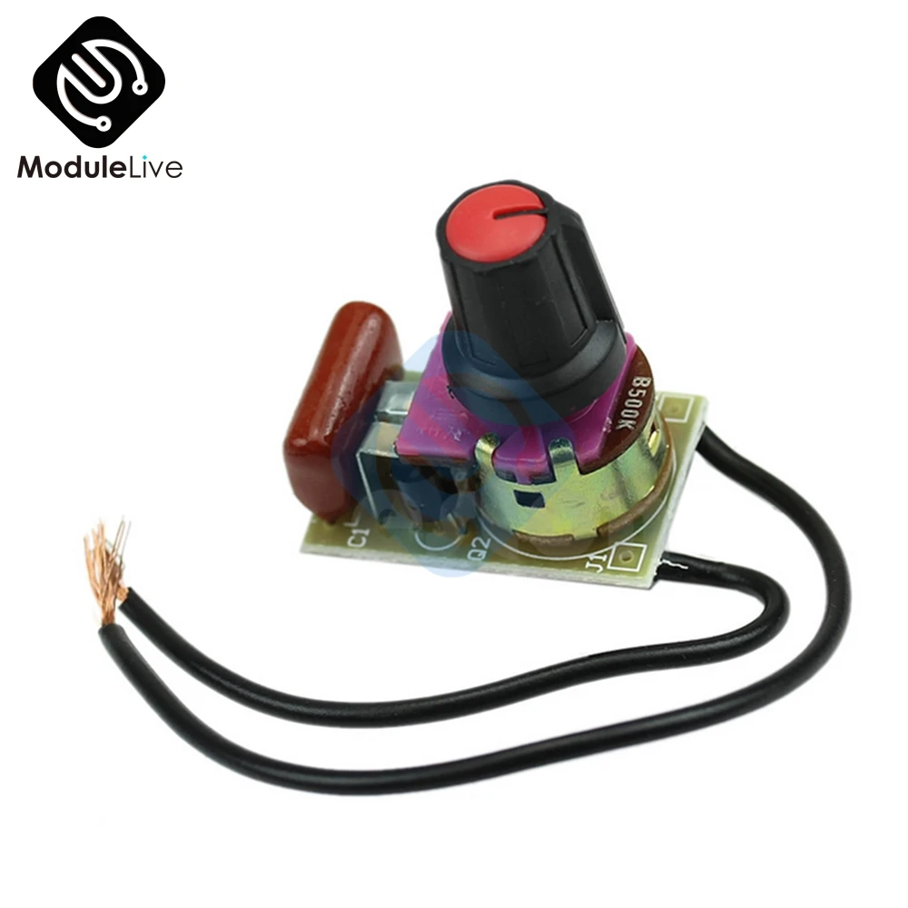 2PCS 100W Switch Speed Regulation Module Dimmer DIY Kit For Arduino Dimming Light Board AC Motor Switch Potentiometer MAC97A6