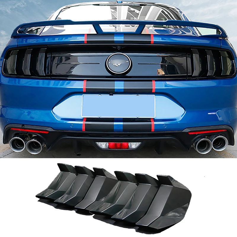 QHCP Car Tail Light Cover Decorative Sticker Tail Lamps Hood Injection Molded Transparent PC 6Pcs/Set For Ford Mustang 2018-2020