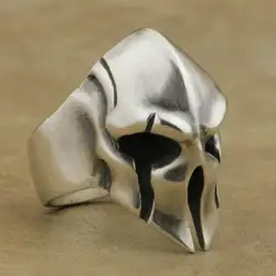 CZ Eyes 925 Sterling Silver Guard Helmet Ring Mens Biker Rock Punk Ring TA0X US Size 7~15 MZ