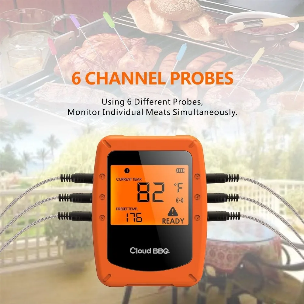 Digital Smart Food Cooking Wireless BBQ Bluetooth meat Thermometer