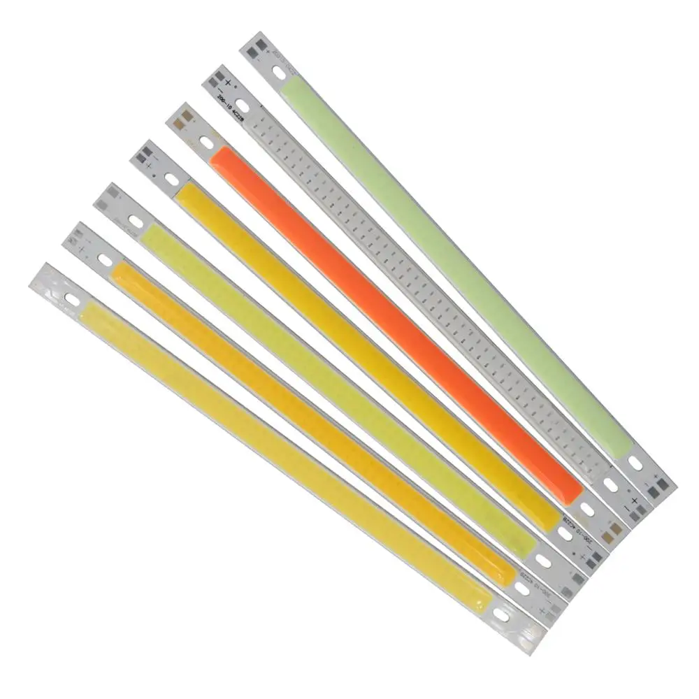 ALLCOB-LED COB Strip Bar para carro, fonte de luz, quente, natureza, branco, azul, vermelho, verde, amarelo, DIY, fonte de luz, 200x10mm, 12V, 10W