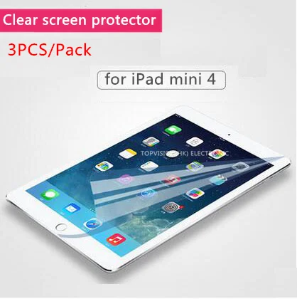 3PC/ Pack high quality front protective guard film for ipad mini 4 screen protector clear strong carton pack & can check online