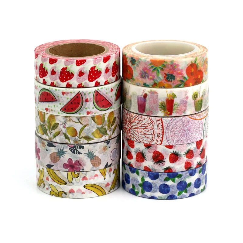 1.5CMX10M Strawberry Watermelon Banana Lemon Cherry Decor Fruit Washi Tape DIY Scrapbooking Masking Tapes School Office Supplies