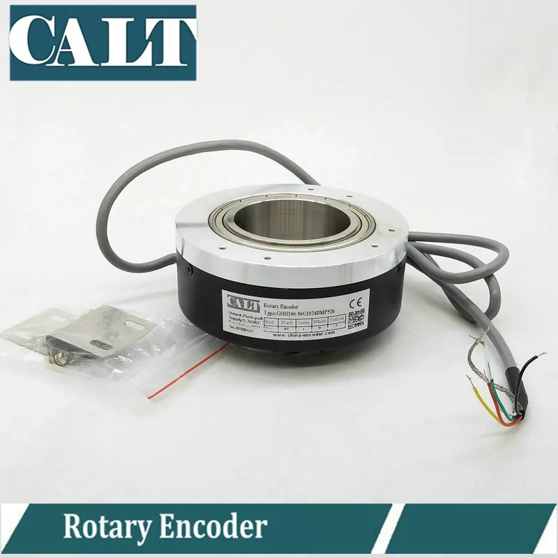 Factory Supply Price 1024 3600 5000 PPR Pulse 100mm Outer Rotary Encoder Hollow Shaft 40mm NPN Output Incremental Encoder GHH100