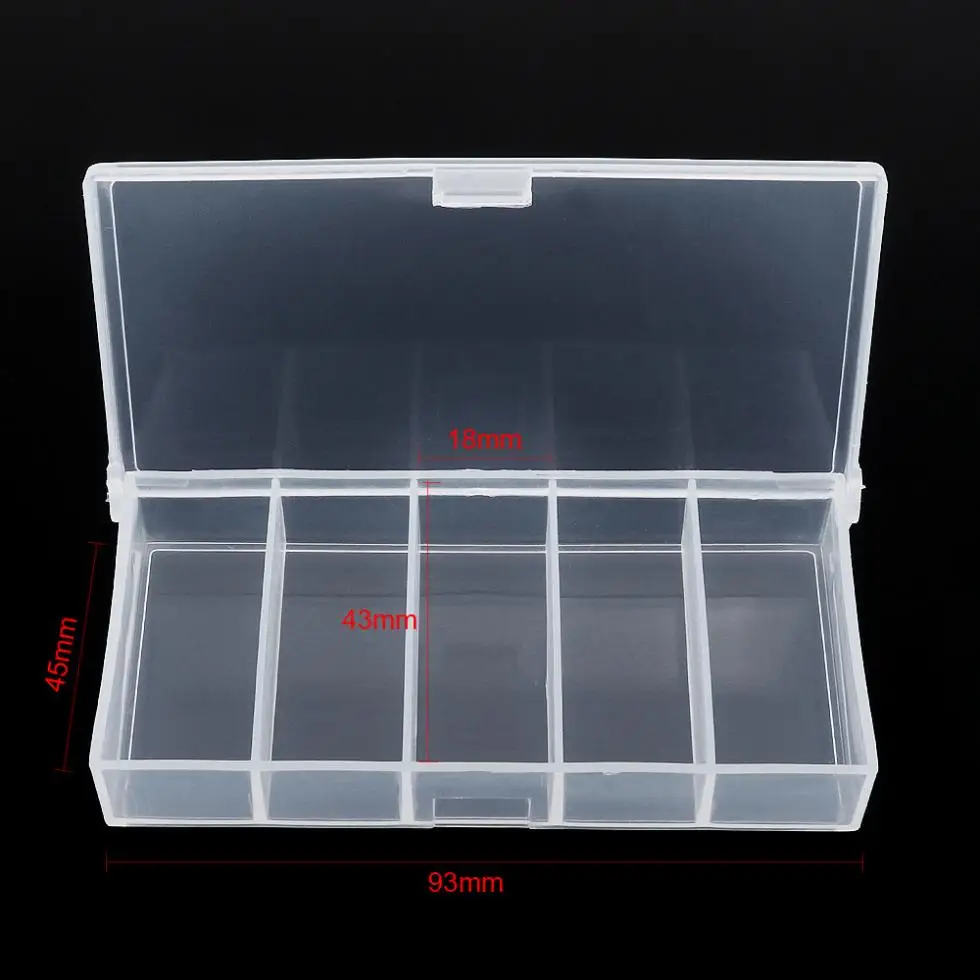 5 Grid Transparent PP Fishing Box Lure hooks Connector Case Collection Tools