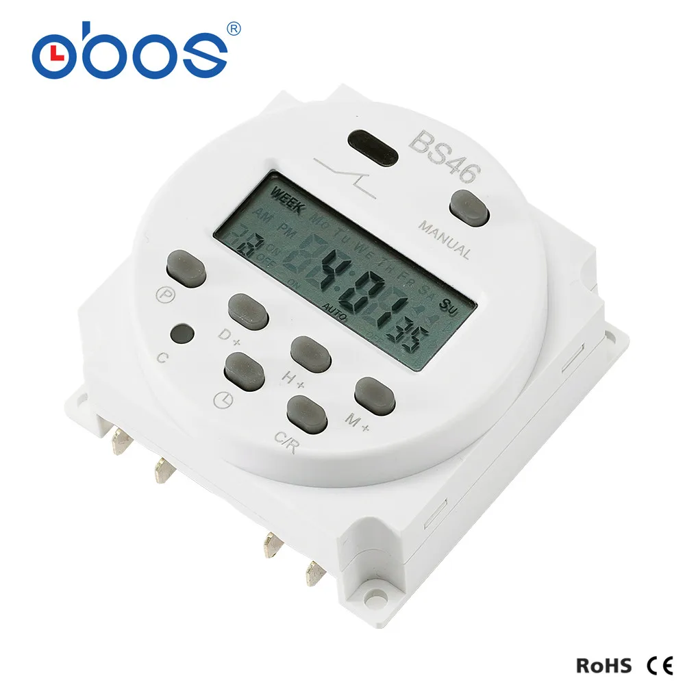 OBOS CN101A AC 220V 230V 240V  Digital LCD Power Timer Programmable Time Switch Relay 16A timers CN101 timer DC12V DC24V