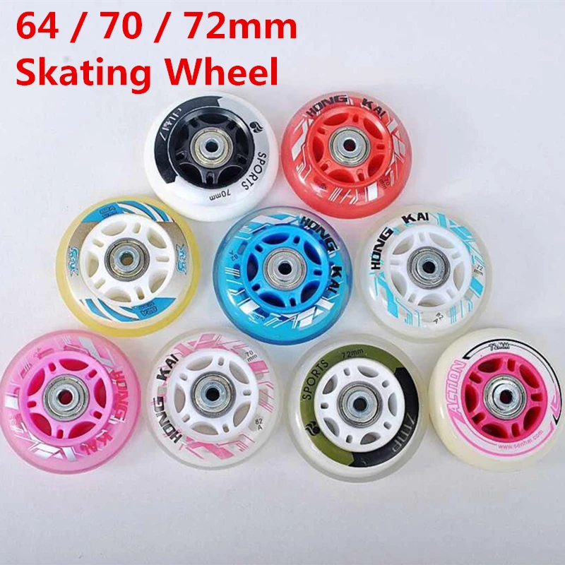 64mm 70mm 72mm Inline Skates Rad Rollschuh Patines Räder für Kinder Kinder Sneaker Roll Reifen mit spacer und Lager