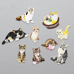 Great Quality Embroidered Cute Cat Patches for Baby Hat Bag DIY Patch With Glue Adhesive Iron On Patch Repair Stickers