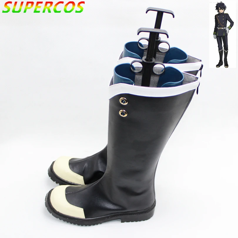 Gratis Verzending! Seraph van de End Hyakuya Yuichiro (Hiiragi Shinoa) Cosplay Schoenen Laarzen Professionele Handgemaakte!