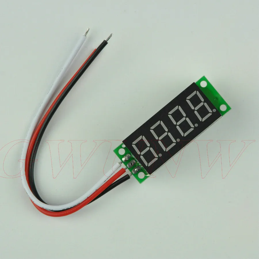 GWUNW BY436V  DC10V 30V 50V 100V  200V 500V 0.36  inch 4 bit Micro Voltage Tester Meter digital display LED Voltmeter No shell