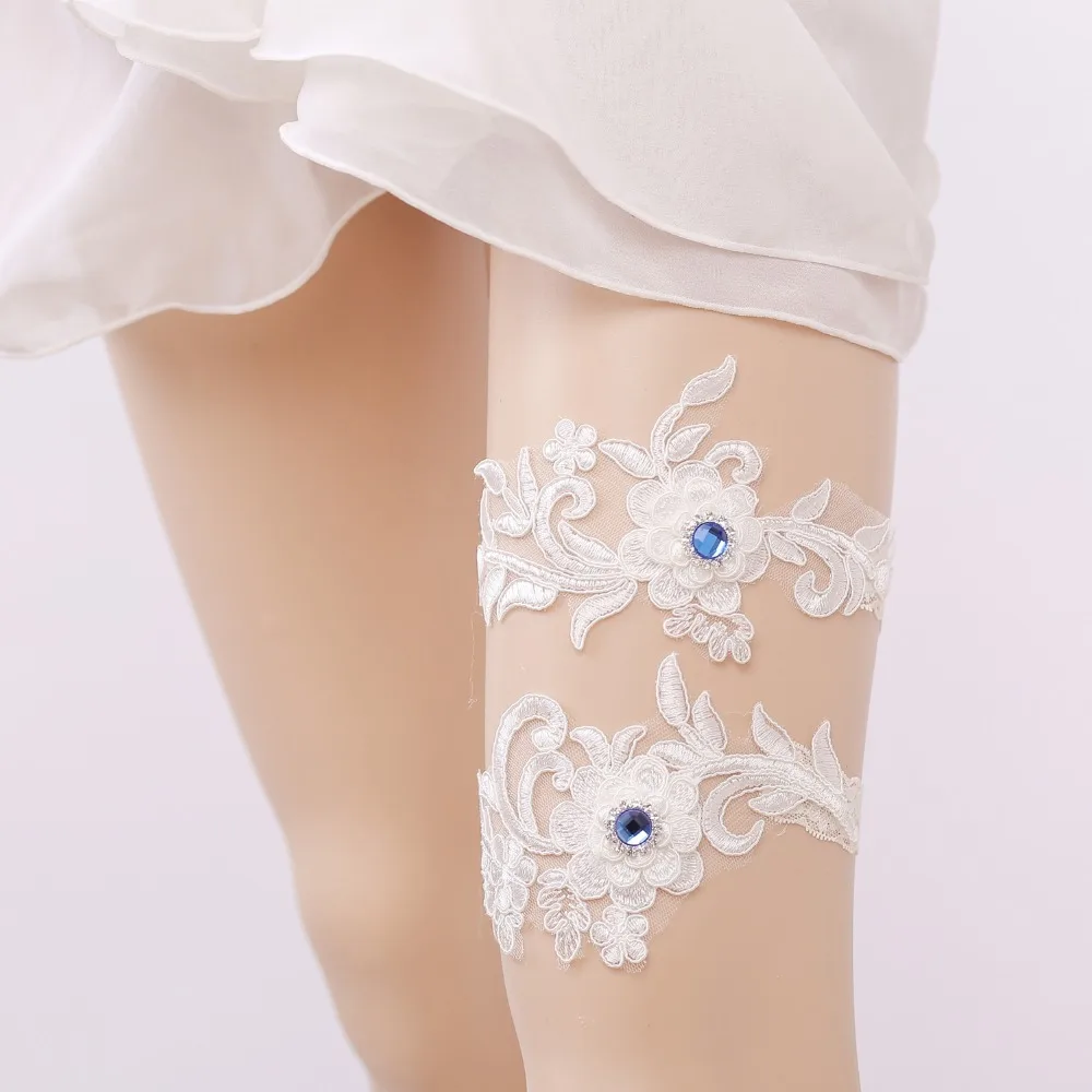 

2Pcs/set Bridal Garter Wedding Garters Lace Rhinestone Women's Sexy Toss Garters Personalize Thigh ring Bridal Gift supplies