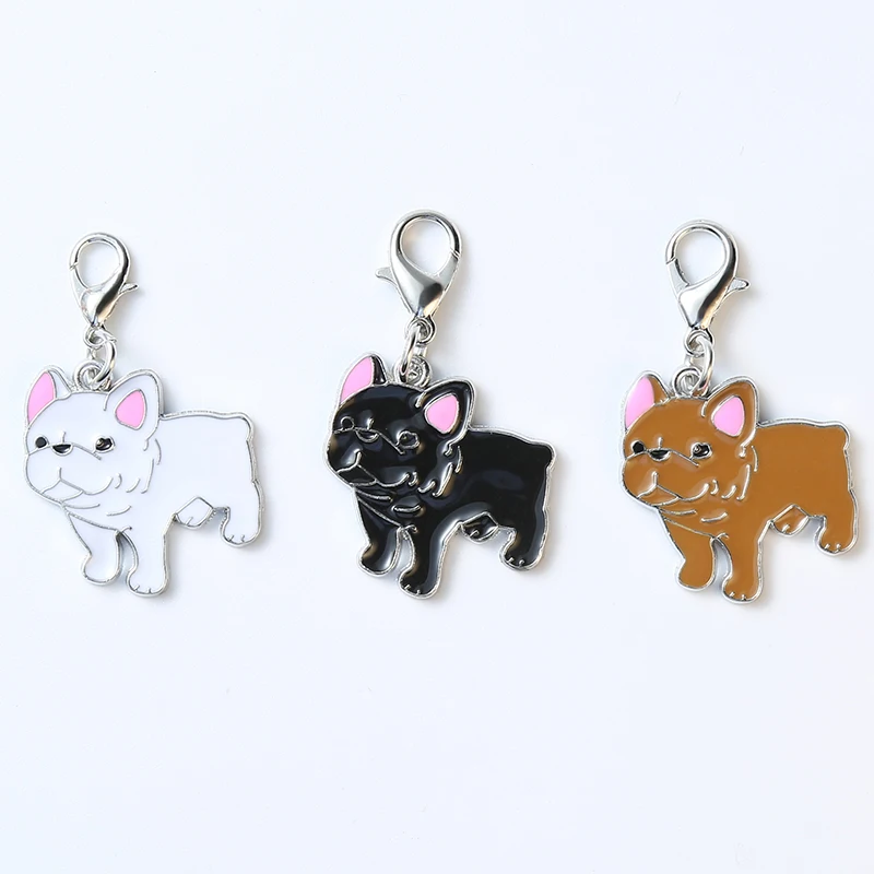 5 TEILE/LOS Französisch Bulldog Großhandel Katze Hunde Pet anhänger freunde geschenke Schlüsselring Schmuck Tasche Diy Pet Dog Tag Halskette Anhänger