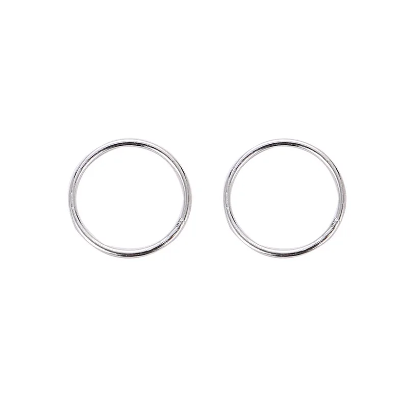 Geometric Simple Designed Open Metallic Circle Golden Silver Plated Hoop Earrings For Women