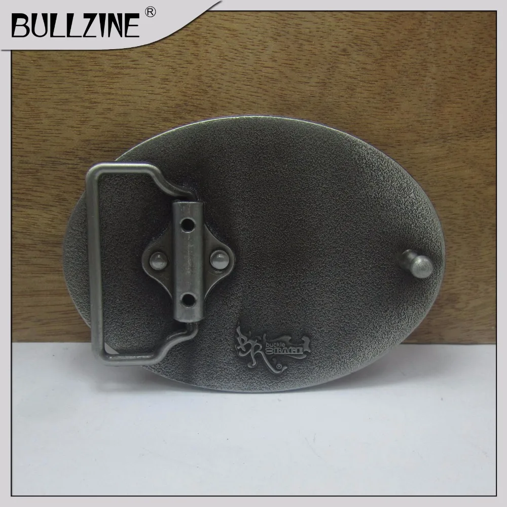 Bullzine retro zinc alloy belt buckle with pewter finish & antique brass finish FP-03557 for 4cm width belt drop shipping