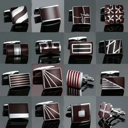 18 style Mix Hotsale Cufflinks Classical high quality Red enamel pattern cuff l mans Suit accessories Wedding business gifts