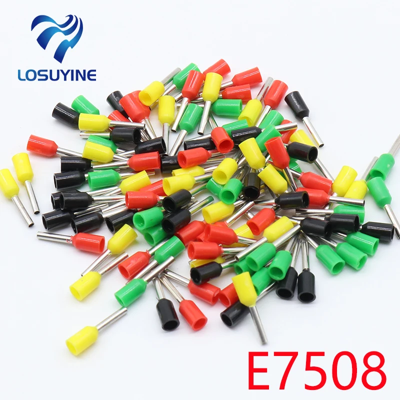 E7508 100 sztuk/paczka rury izolacyjne izolowane zaciski 0.75MM 2 złącze przewodu kablowego izolacyjne złącze zaciskowe E-