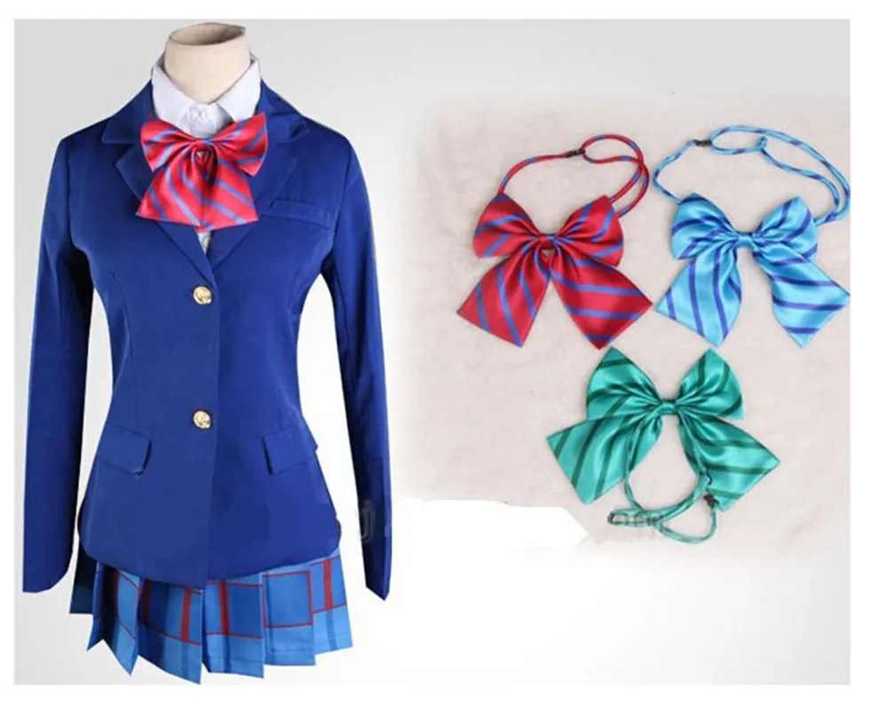 3 PCS Cute Girls School Uniforms Bowknot Japan Anime Game Love Live Cosplay Costumes Accessories Ties Bows With Three Colors