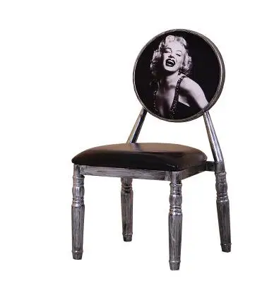 European-style retro chair nail chair personalized custom iron old theme hotel dining chair creative back makeup chair.