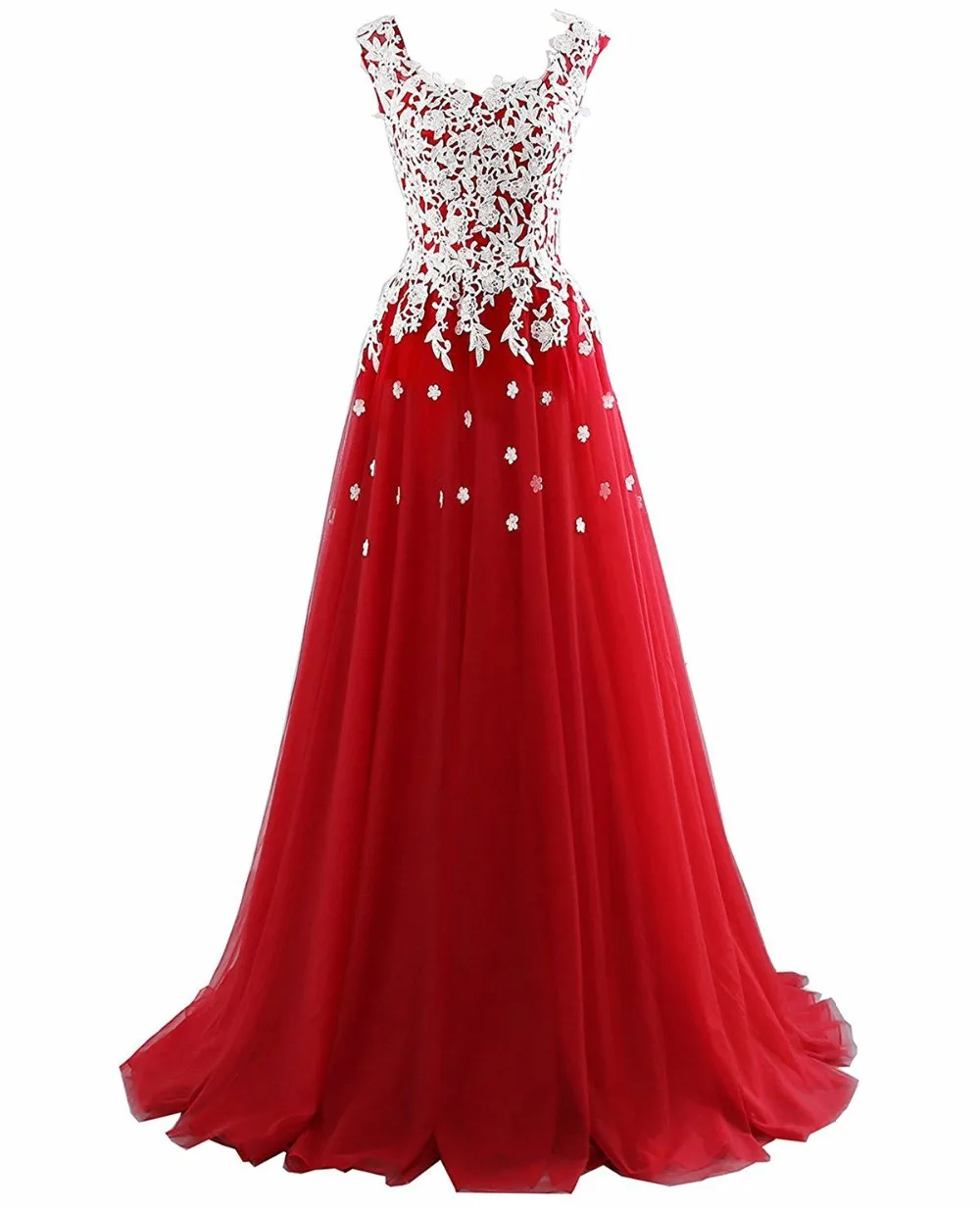 JaneVini Elegante EEN Lijn Zwarte Prom Dresses 2019 Vierkante Hals Sleeveless Applicaties Lace-up Back Tulle Plus Size Formele partij Jassen