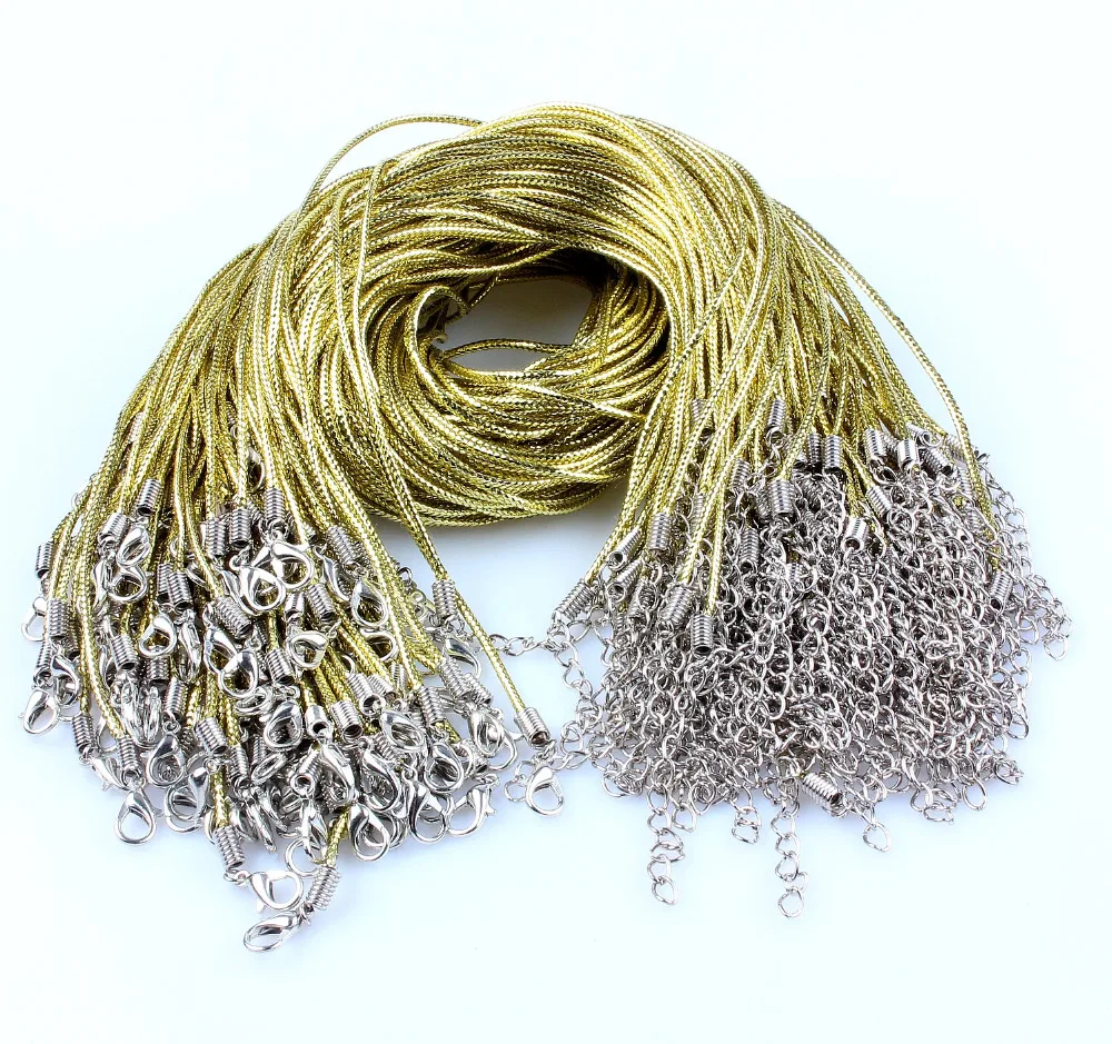 5PCs Fiber Organza Waxen Cords Lobster Clasp Necklaces 17Inch High Quality Fine DIY Jewelry Fashion Findings