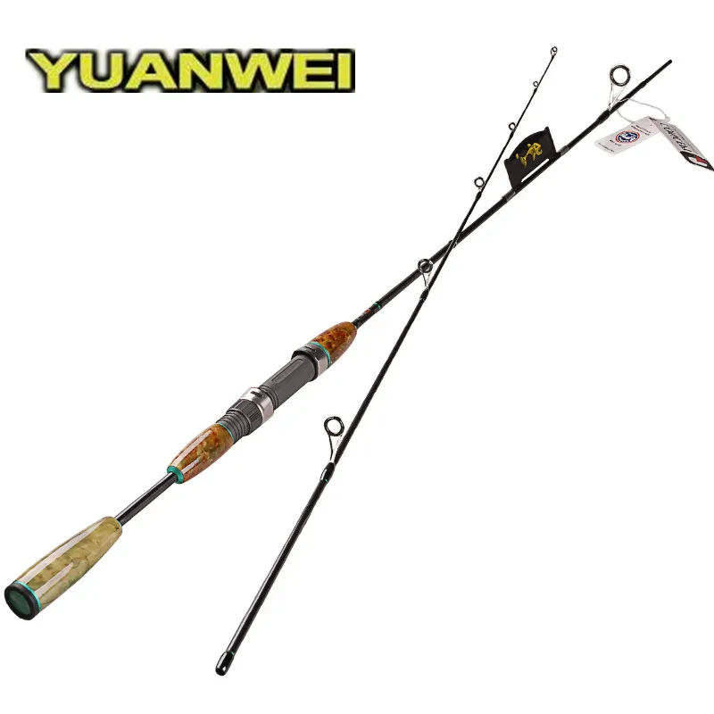 

YUANWEI 2Secs Spinning Rod 1.8m 1.98m 2.1m UL/L Wooden Handle FUJI Accessories Carbon Lure Fishing Rod Pesca Canne A Peche