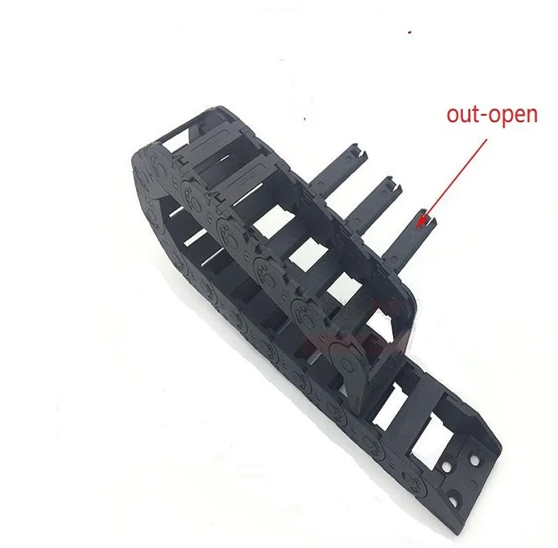 Free Shipping L1000mm 15x15 20 30 40 50mm Cable Drag Chain Wire Carrier with End Connectors for CNC Router Machine Tools