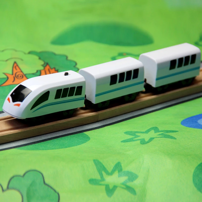 free shipping Magnetic electric train High-speed rail compatible with train tracks and all kinds of wooden train tracks