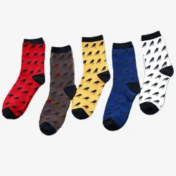 New Cartoon Animals Funny Crow Pattern Black Cotton Men dress Socks Soft Comfortable Male Casual hip hop Socks Autumn Winter