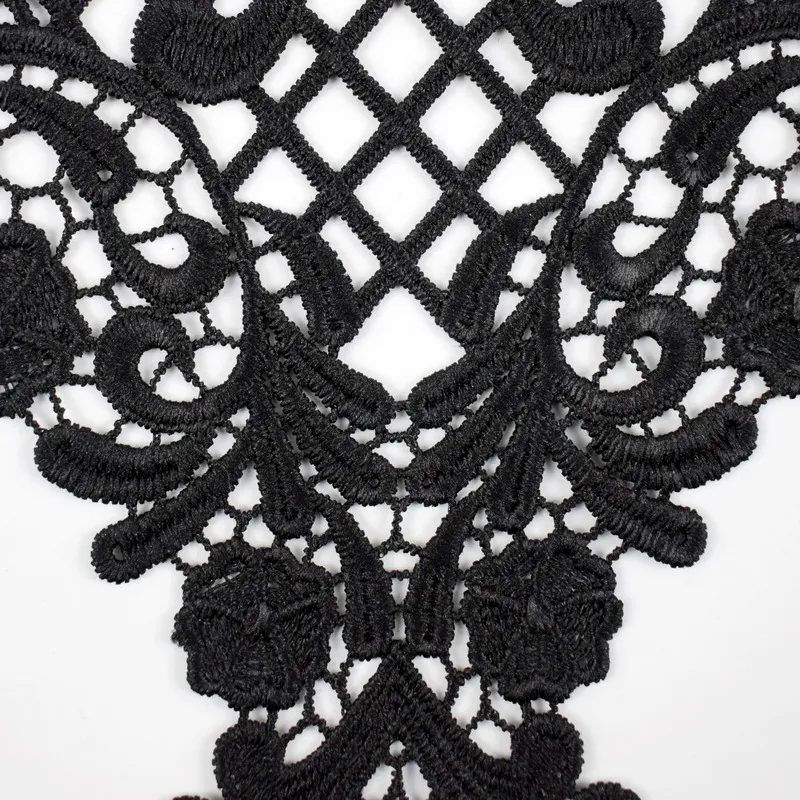 Black Flower DIY Lace Collar Sewing Craft Neckline Lace Applique Trimming Decoration Scrapbooking BW147