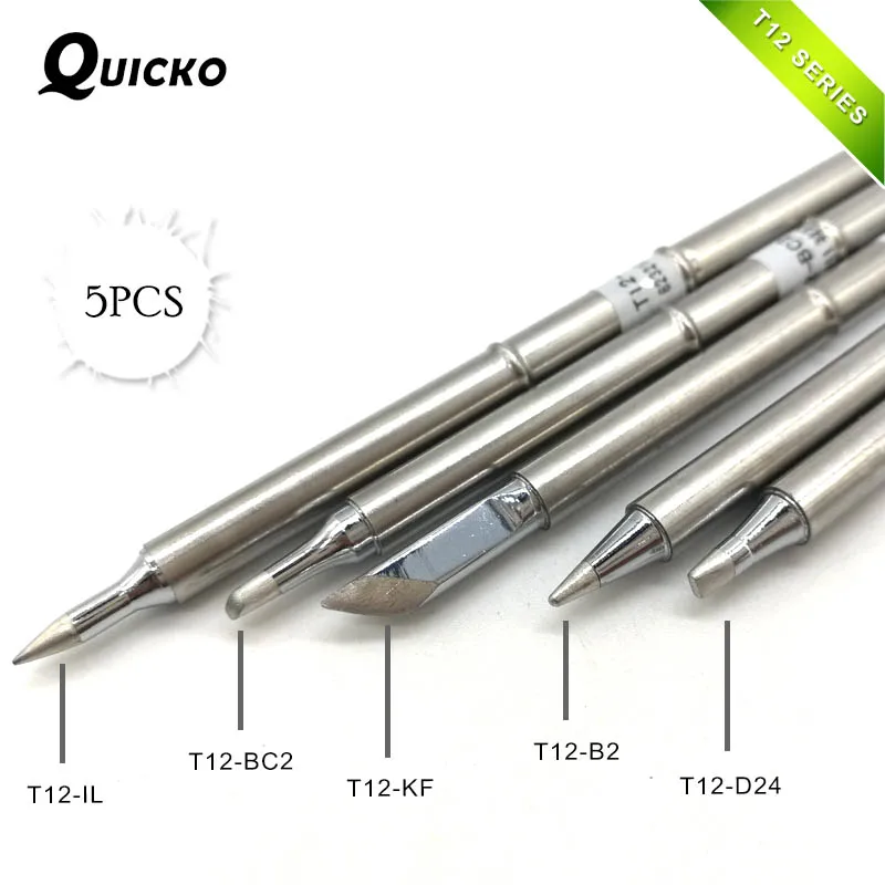 QUICKO T12-KF T12-B2 T12-BC2 T12-D24 IL Electronic Soldering Iron Tips Solder Iron 220v Welding Tip For Soldering Repair Station