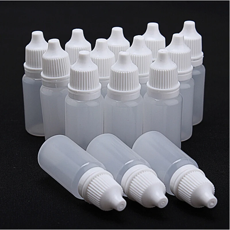 

10PCS Empty Plastic Squeezable Applicator Eye Liquid Dropper Bottles Container