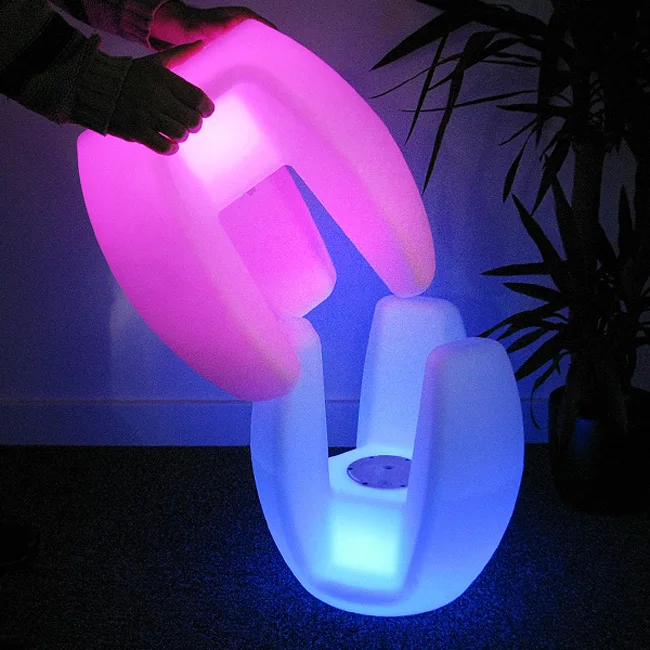 Outdoor waterproof 40cm Glowing Rechargeable luminous cube led coffee bar chair barstools remote control free shipping 4pcs/Lot