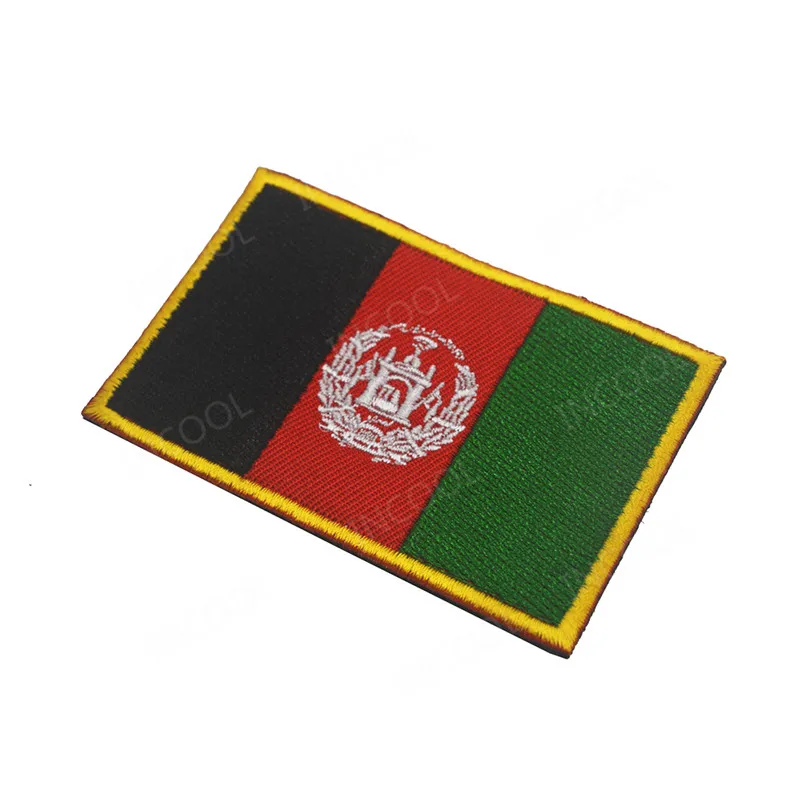 3D Embroidery Patch Afghanistan Flag Patches Appliques Armband Shoulder Embroidered Patch For Clothing Backpack