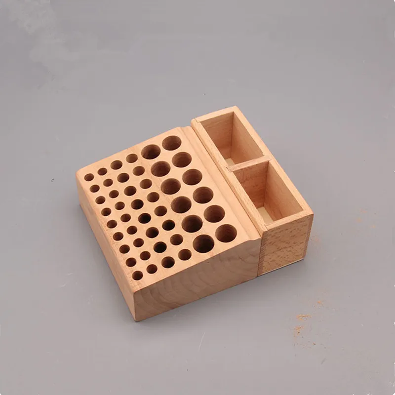 46-Hole Hand Sewing DIY Beech Tool Stand Wooden Multiple Holes Tool Storage Shelf Wooden Tool Table