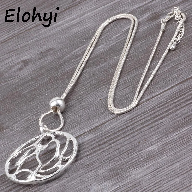 ELOYHI Women Boho Full Three-dimensional Statment Pendants Long Necklace Sweater Chain For Women Trendy Necklace&Pendants Gift