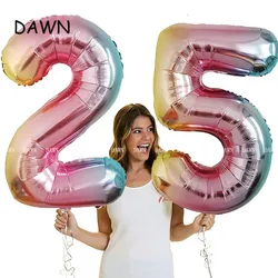 32inch Rainbow Number Balloons Gradient color Birthday Wedding Party Decoration Digital Balloon Number Air Ballon Globos
