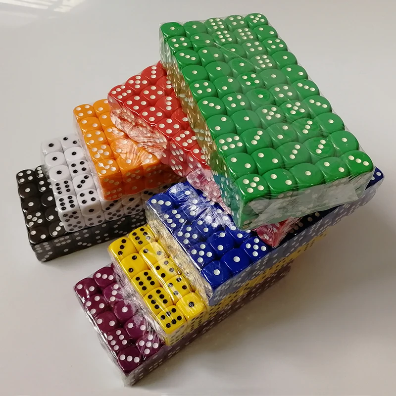 Portátil Round Corner Dice Set, 6 Sided Dices, Jogando Jogos de Mesa, Festa, Família Engraçado Beber, Cor sólida, 16mm, 10Pcs