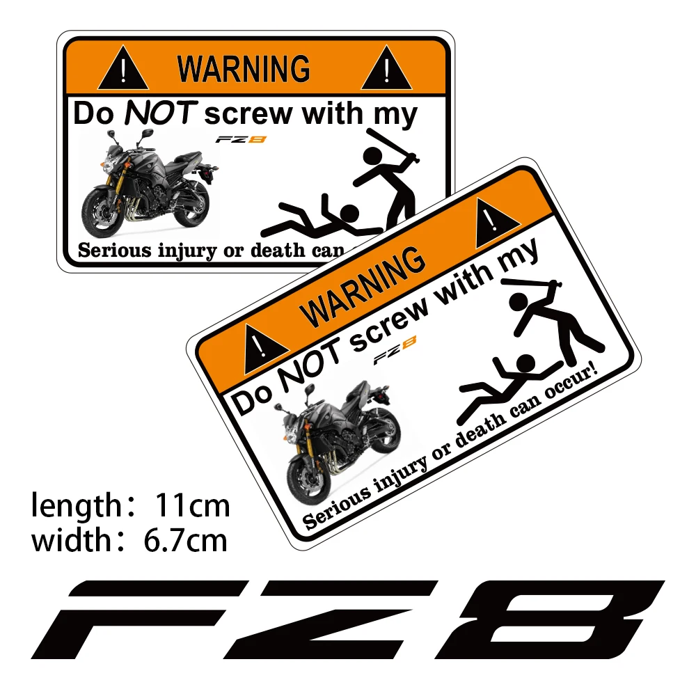 

KODASKIN Motorcycle Cheap 2D Creative Warning Sticker Decal for YAMAHA FZ8