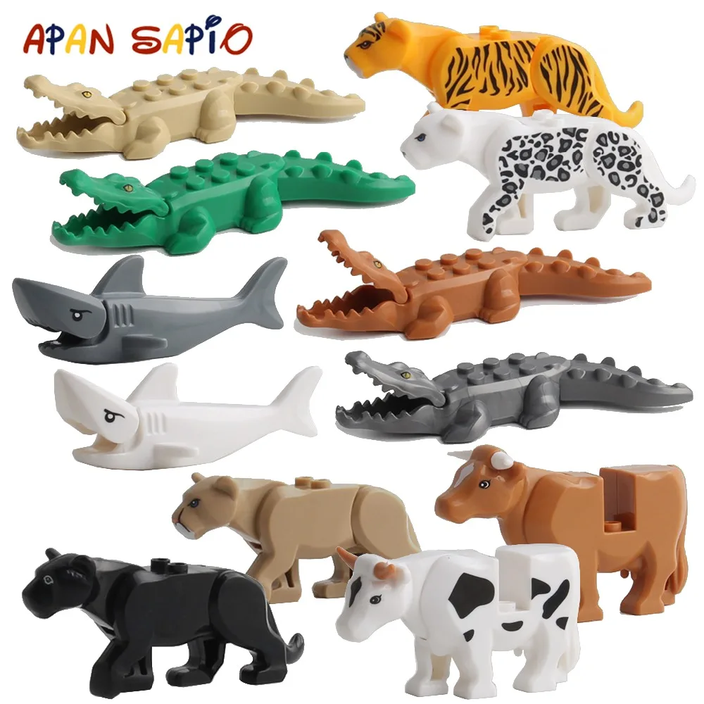 Building Blocks Brick Toys Crocodile Animal Model Educational Blocks Toys for Children Kids Toys