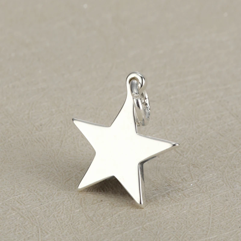 20pcs 15mm and 16mm DIY blank Charm accessories star hollow stars smooth stainless steel pendant  for necklace