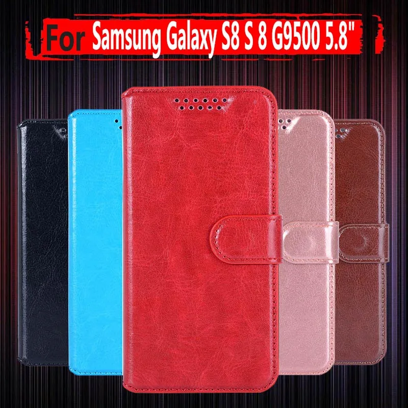 Leather case For Samsung Galaxy S8 G950 G9500 Flip cover housing For Samsung Galaxy S 8 / G 950 9500 cases Fundas shell