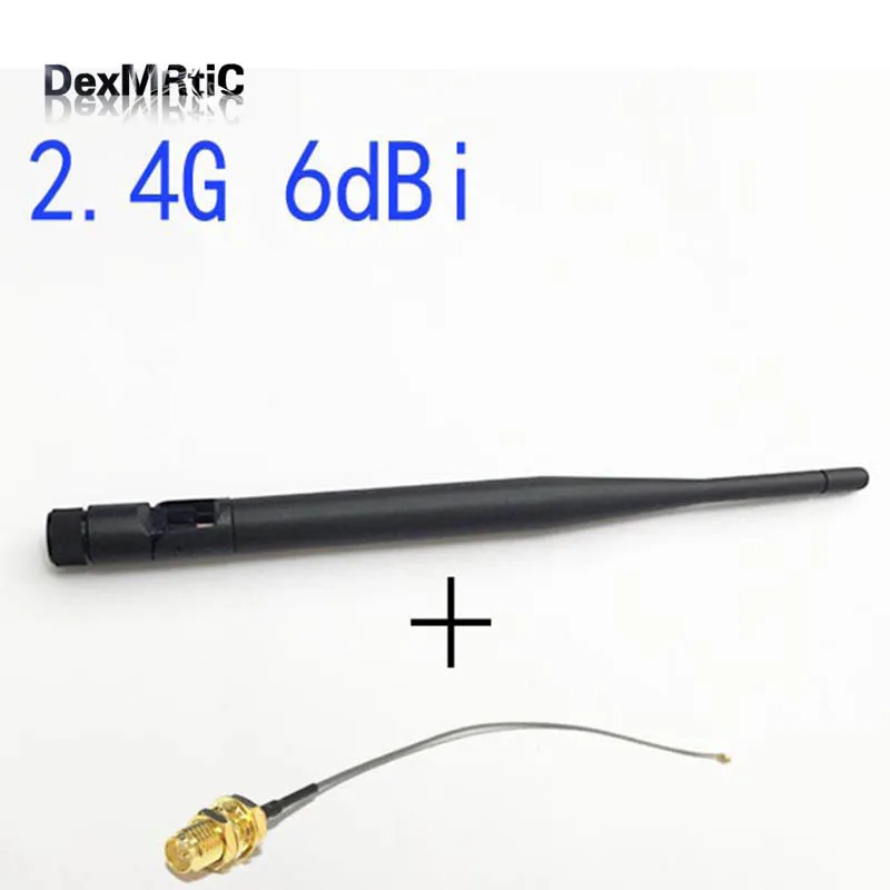 

1pc 2.4Ghz 6dbi Wifi Antenna Omni Rp-sma Male Connector Wireless Router+1pc Rp-SMA Female To Ipx Connector Cable 15cm Long