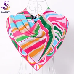 [BYSIFA]Autumn Winter Twill Large Square Pink Twill Scarves Headscarves 90*90cm Fashion Accessories Ladies Multi Head Scarf Cape