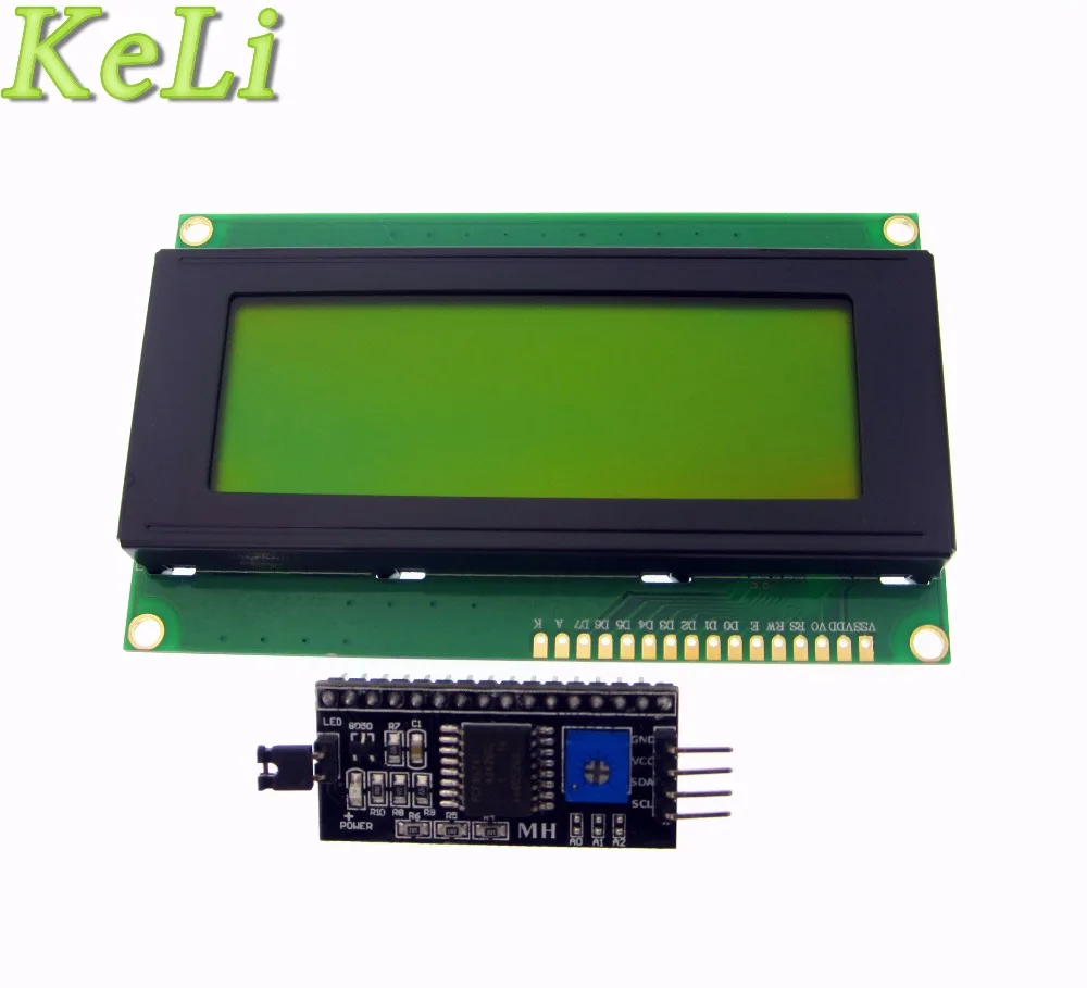 10Pcs LCD2004 + I2C 2004 20X4 2004A Blauw/Groen Scherm HD44780 Karakter Lcd/W Iic/I2C Seriële Interface Adapter Module