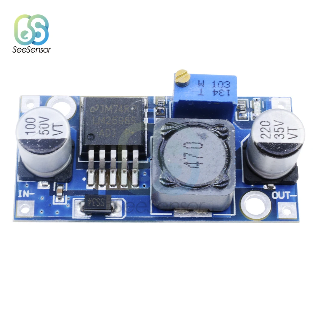 LM2596 LM2596S DC-DC módulo de fuente de alimentación reductor ajustable, convertidor Buck de 3,2 V-40V a 1,25 V-35V, regulador de voltaje