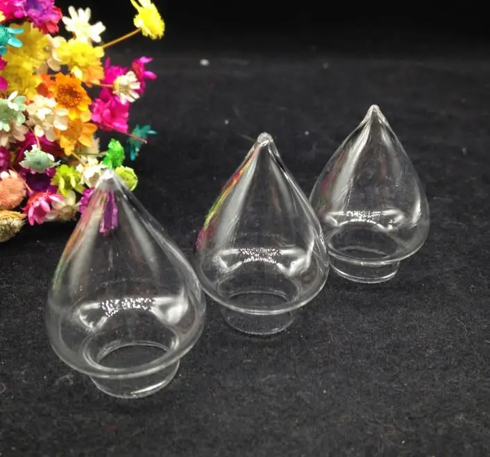 10pcs 38*15mm clear Tear Drop Glass vial cover dome DIY necklace Pendants Wishing Bottles Jars bubble diy party wedding decor