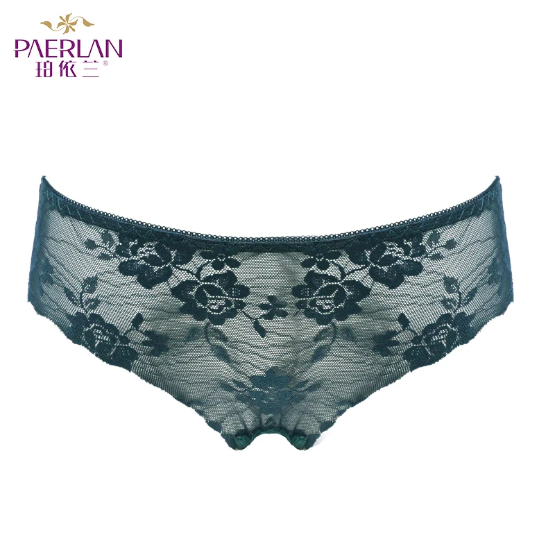 

PAERLAN Sexy Lace Pantie One-piece seamless Floral solid briefs low-Rise hips Women underwear